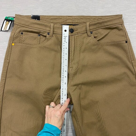 CAT Caterpillar Work Pants Mens 38 x 30 Brown Canvas Fleece Lined Insulated - Picture 12 of 14